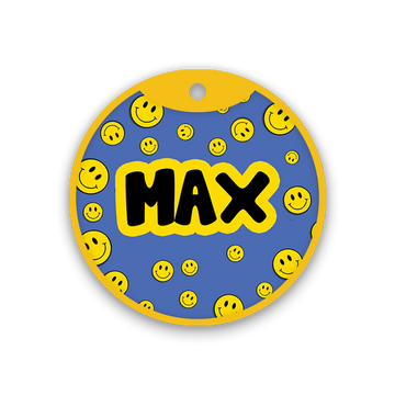 Customized Pet Id Tag - Smiley Print